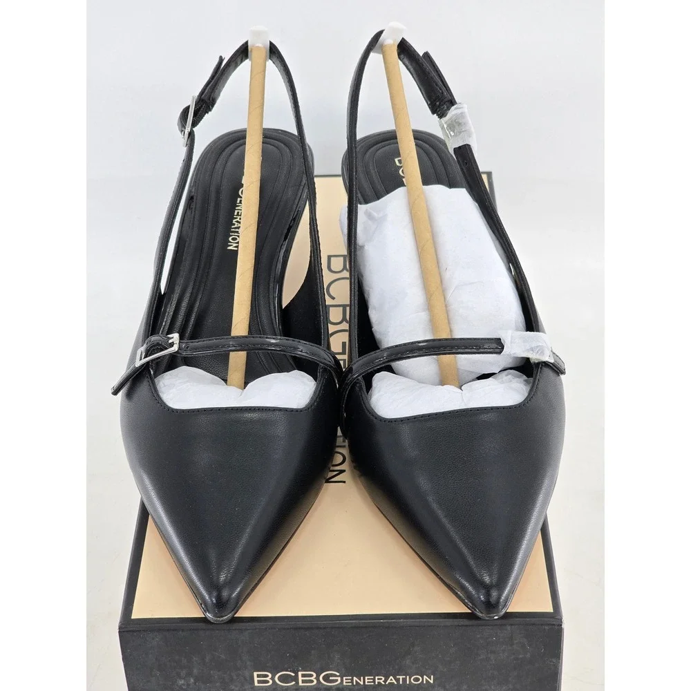 BCBGeneration Kami Slingback Pumps Womens 6.5 Black Pointed Toe - New